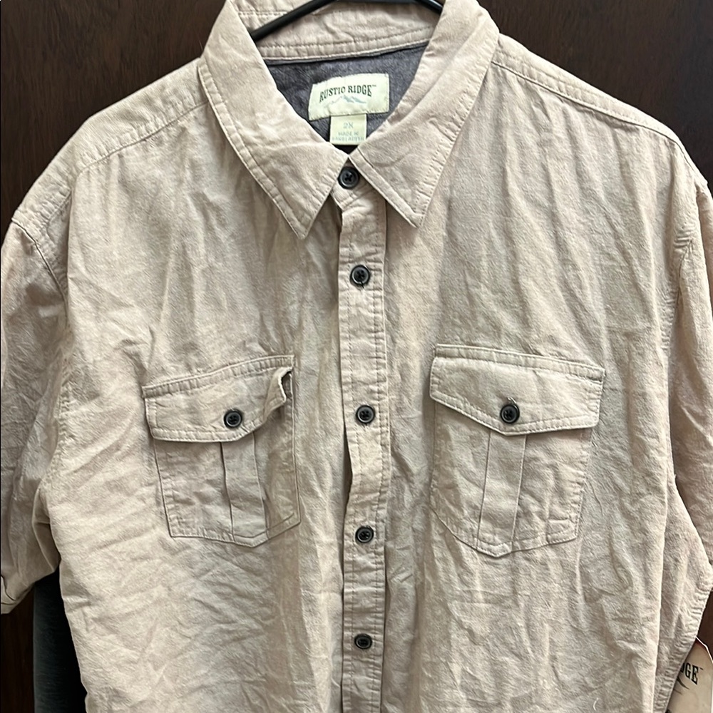 XXL Rustic Ridge Tan Button-Up Shirt